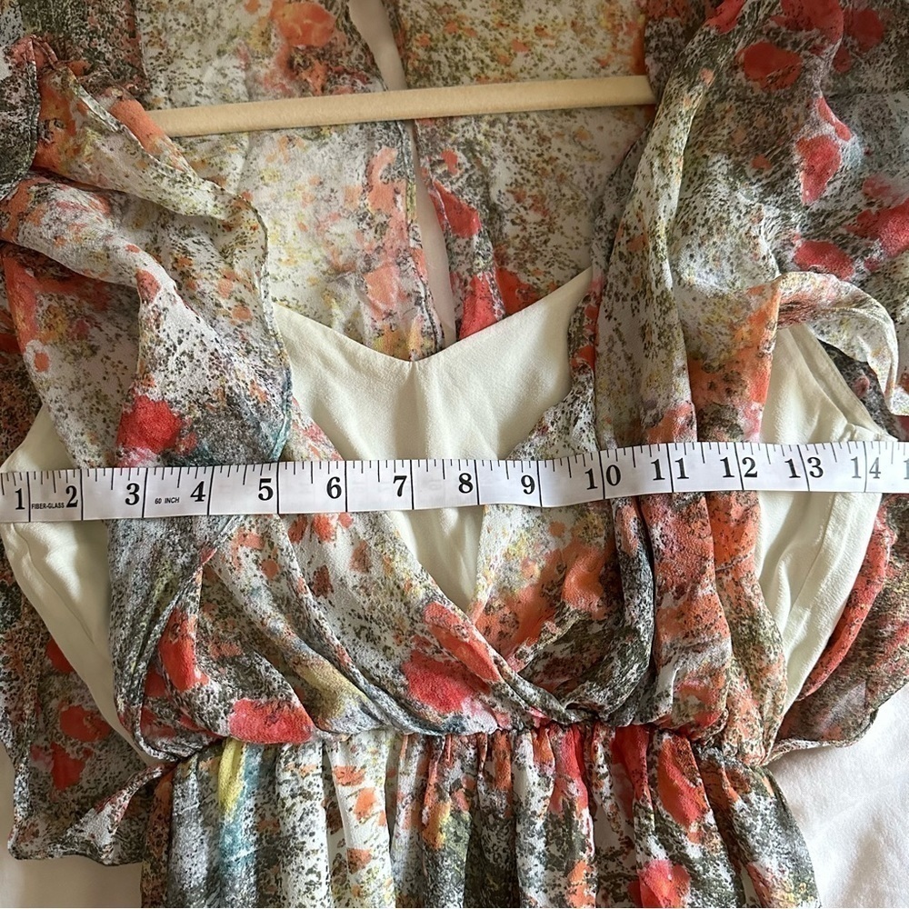Alice + Olivia Floral Maxi Silk Dress XS Wedding Spring Bridal - Picture 12 of 15
